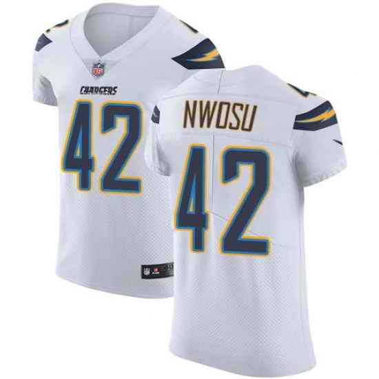 Nike Chargers #42 Uchenna Nwosu White Mens Stitched NFL Vapor Untouchable Elite Jersey